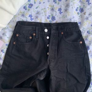 SOLD black vintage levis straight leg jeans